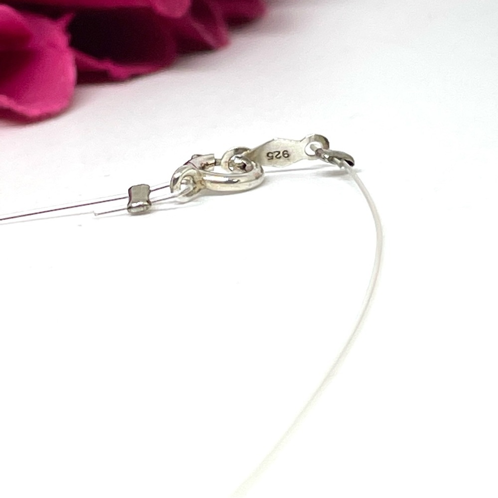 STERLING SILVER⚜️Invisible Cubic Zirconia Necklace - Picture 5 of 7